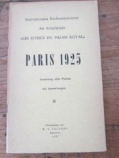 31054 Lachaga, M. Internationales Fünfmeisterturnier des Schachklubs Les echecs du Palais Royal, Paris 1925