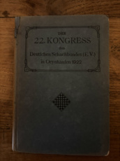 35639 Dimer, J. Der 22. Kongress des Deutschen Schachbundes (E.V.) in Oeynhausen 1922